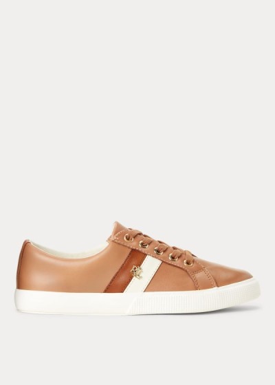 Ralph Lauren Janson II Læder Sneakers Dame Danmark (JRNAB5817)